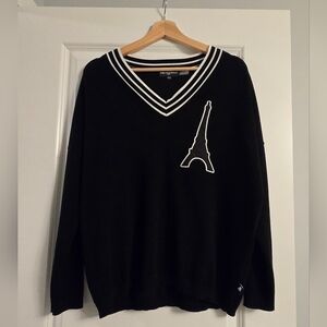 KARL LAGERFELD PARIS Eiffel Tower Dropped-Shoulders Sweater